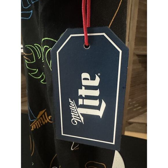 Miller Lite Men’s Small Short Sleeve Button Up Golf Polo Collared Shirt Black - Picture 4 of 5